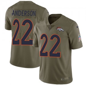 Nike Broncos 22 C.J. Anderson Olive Salute To Service Limited Jersey Dyin